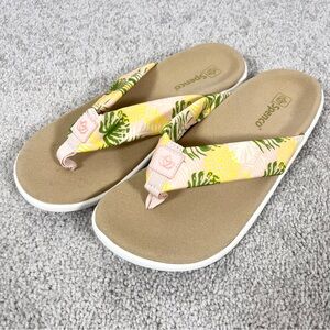 Spenco Womens Victoria Tropical Flip Flops Size 11D Slippers Sandals Orthotics